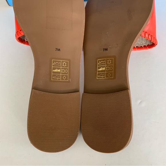 Jack Rogers Womens Sofia red Leather Slip On Flat Sandals Shoes US 7 M NEW - Picture 8 of 9